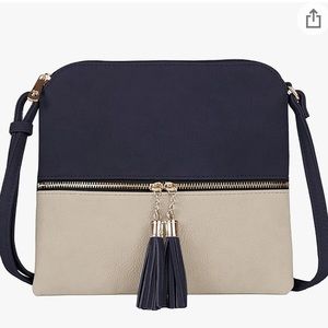Navy & cream crossbody purse